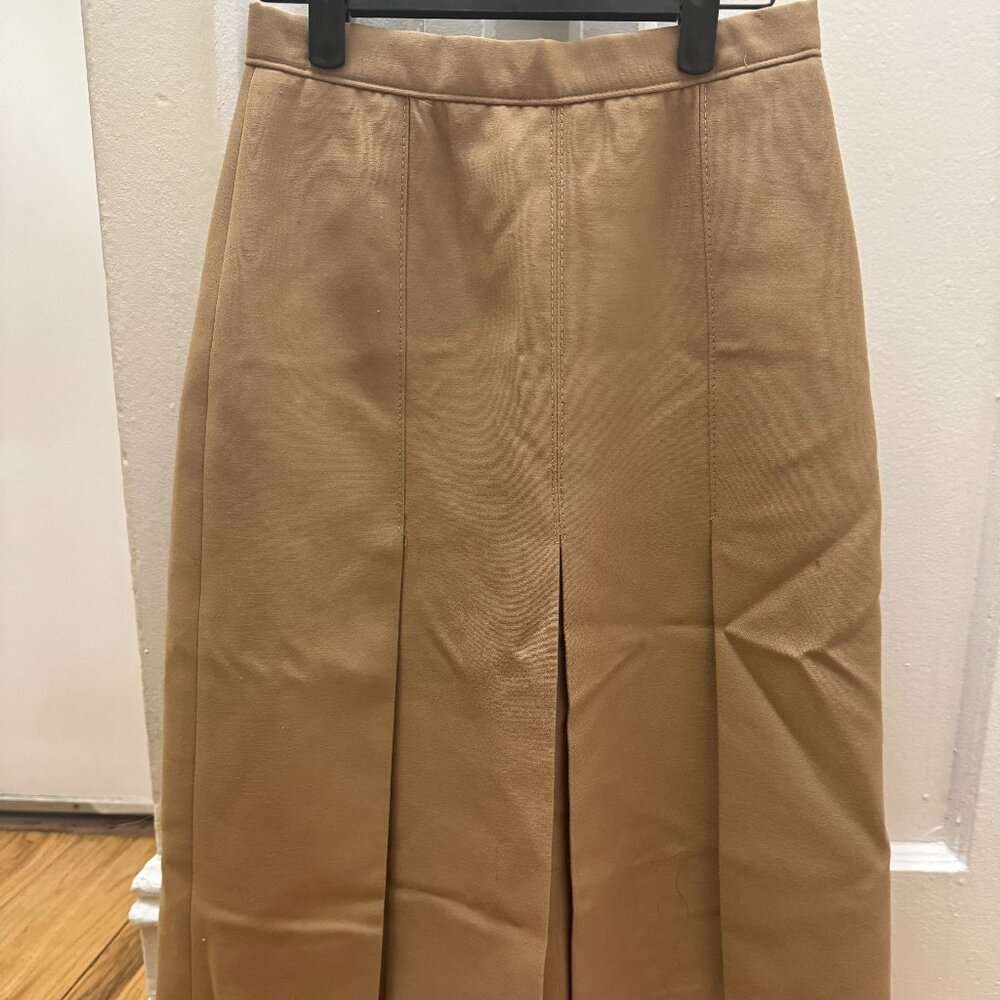 Vintage Pleated Khaki Skirt (S)